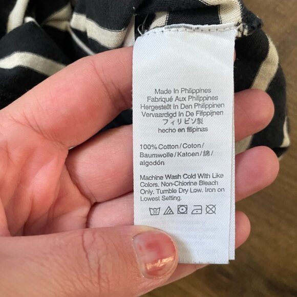 J.Crew Striped Navy White Turtleneck Long Sleeve Top 100% Cotton S - Picture 5 of 6